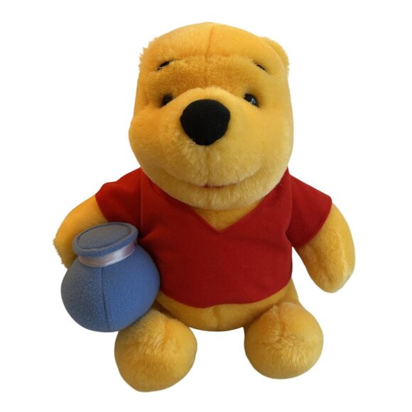 Vintage 1997 Mattel Winnie The Pooh Plush Toy 10" Disney Classic Red Shirt & Hon - Picture 1 of 4